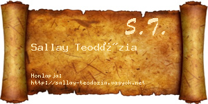 Sallay Teodózia névjegykártya